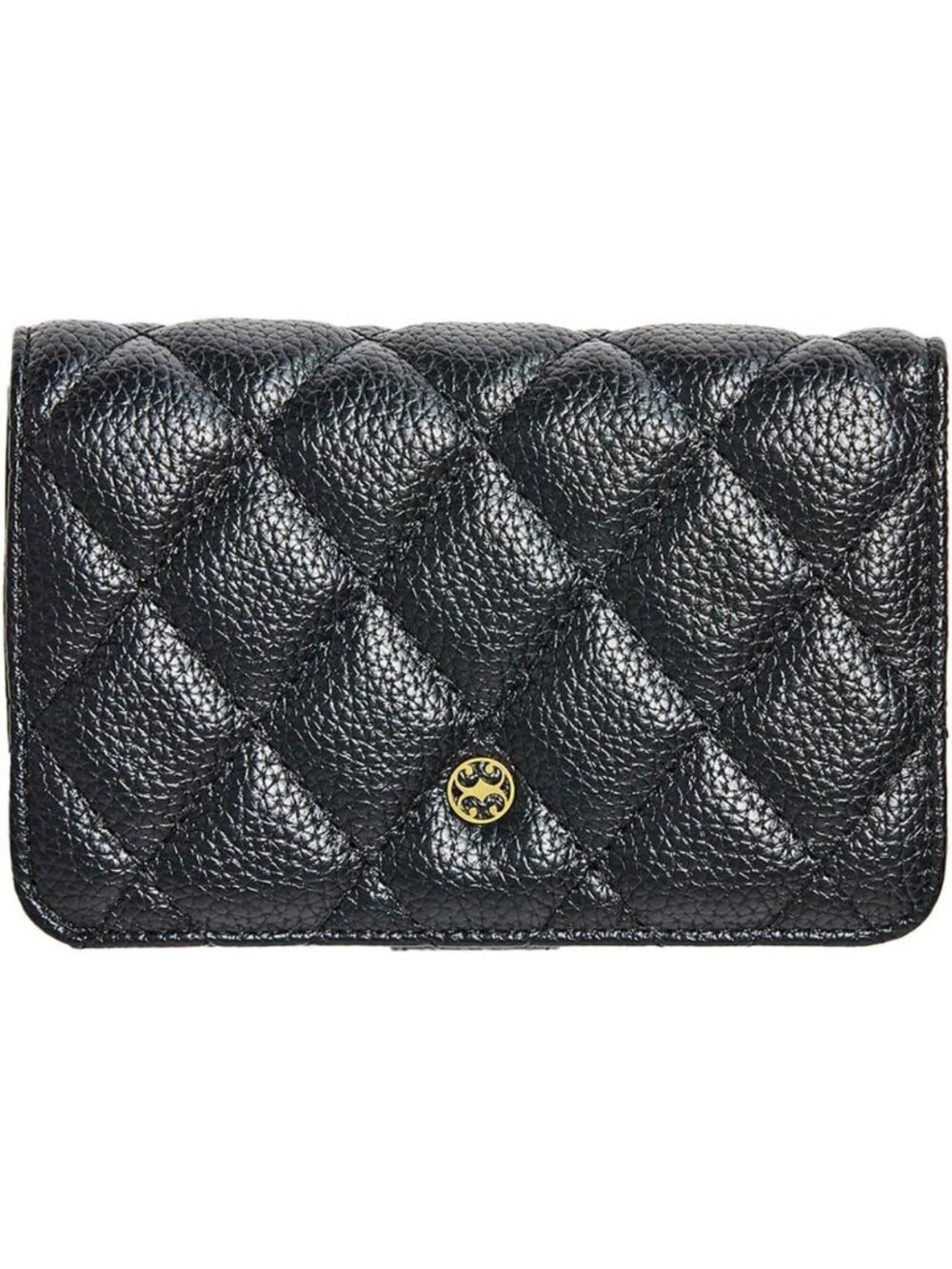 Chic Black Quilted Vegan Leather Wallet - Compact Bifold Organizer with 9 Card